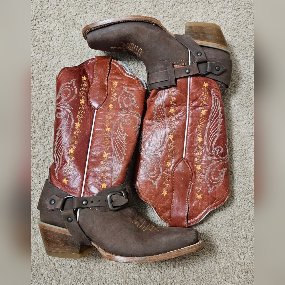 EL GENERAL leather cowboy boots 7.5